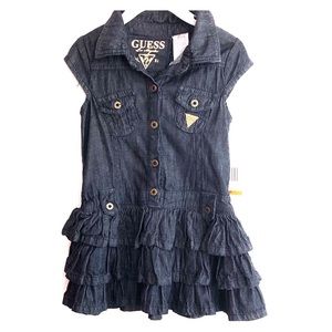 Guess denim ruffle dress size 3T